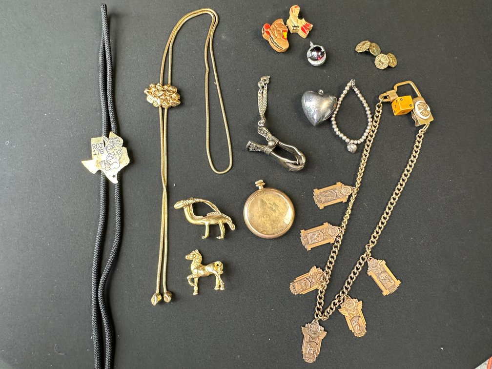 Bolo Ties, Pocket Watch, Jewelry, and More
