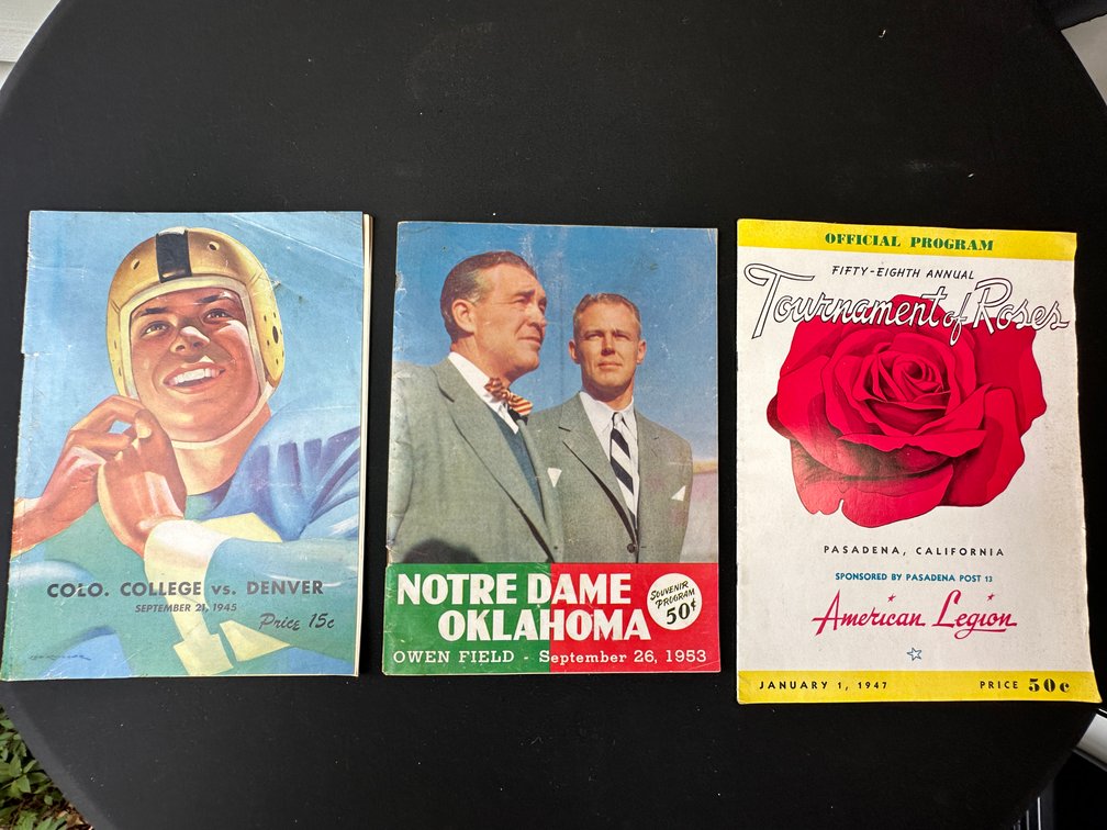 College Football and Tournament of Roses Programs