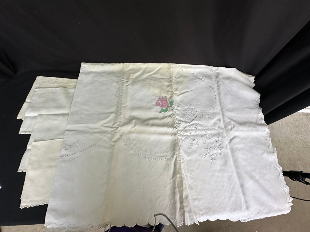 Embroidered Tablecloth and Matching Napkins
