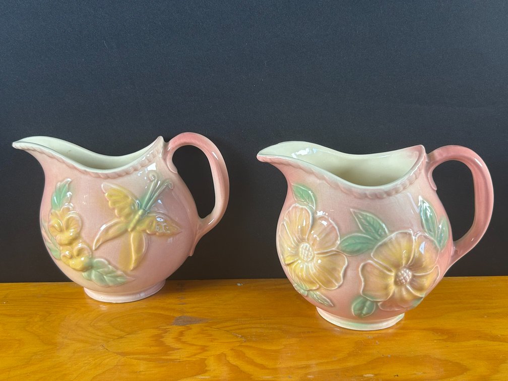 Hull Sunglow Pink Pitcher & Wall Vase