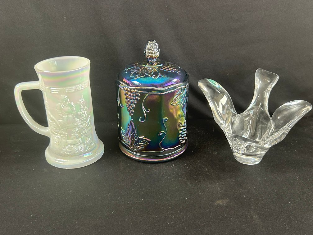 Beer Stein, Canister Jar, & Bird