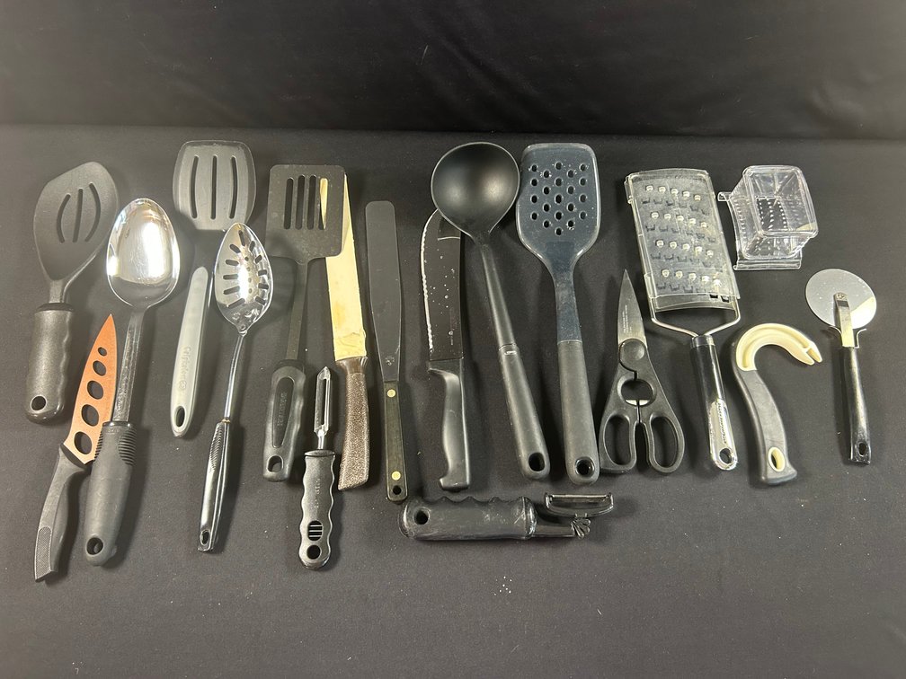 Black-Handled Kitchen Utensils