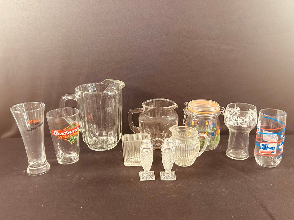 Beer Glasses, Soda Glasses, Pitchers, & More