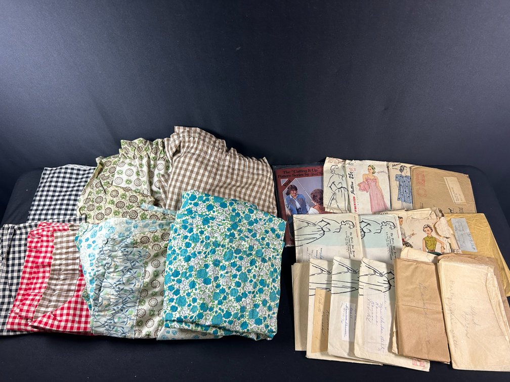Vintage Patterns and Curtains/Fabric