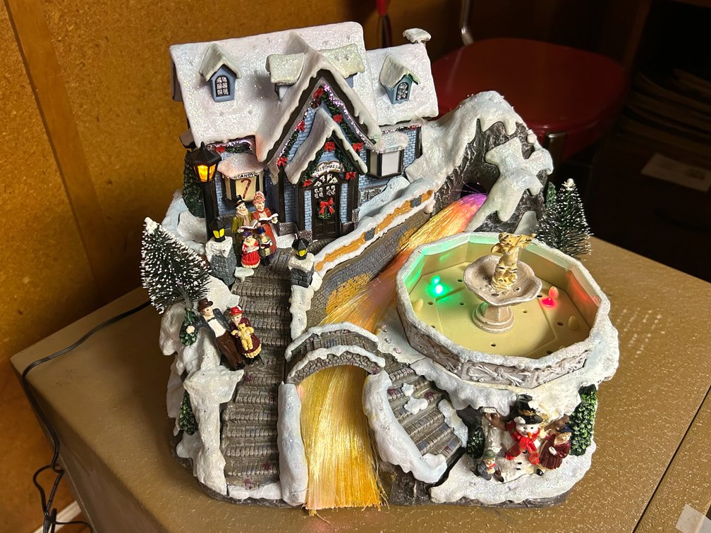 Fiber Optic Christmas Village with Fountain