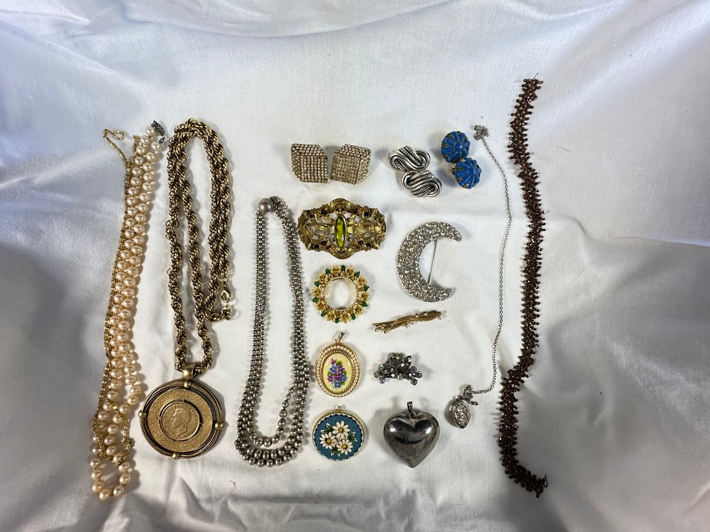 Costume Jewelry Necklaces, Brooches, and Earrings