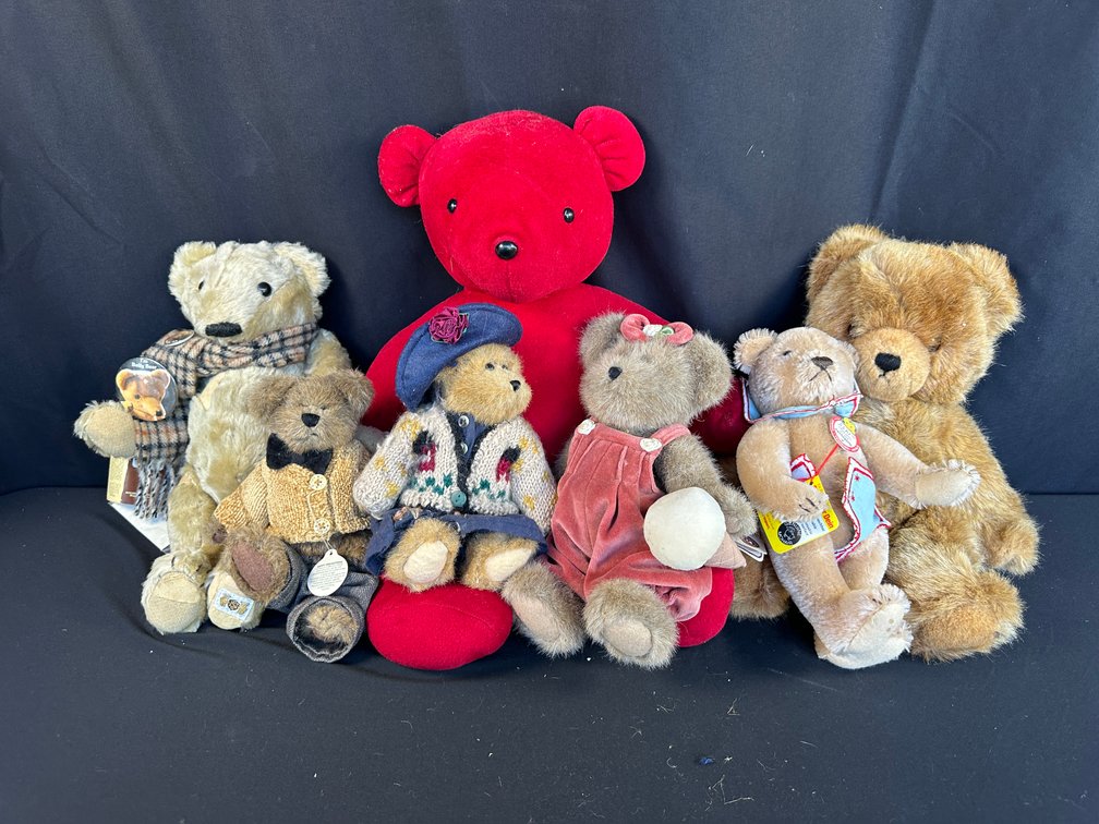 Plush and Mohair Teddy Bears with Clothing