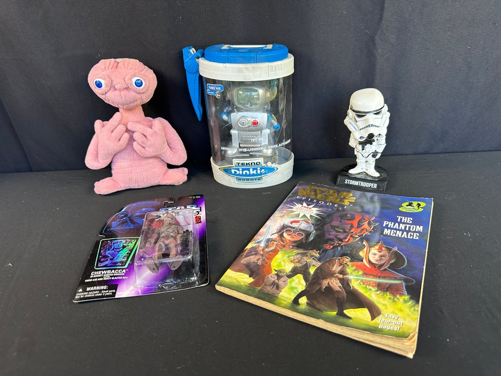 Action Figures, Toy Robot, Plush Figure, and Coloring Book