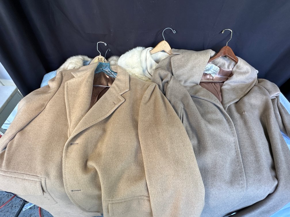 Wool and Cashmere Overcoats with Fur Collars