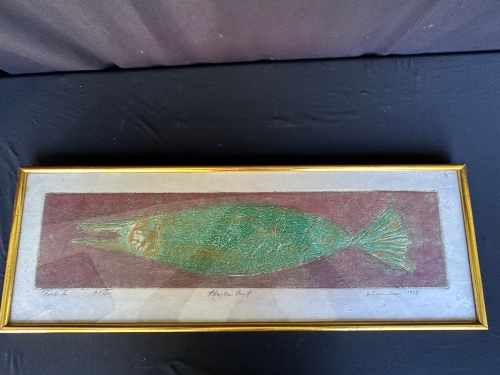 Framed 'Fish II' Artist Proof Plastic Print