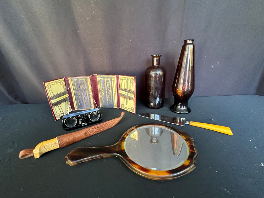 Hand Mirror, Sheathed Knife, Binoculars, Needle Book, and More