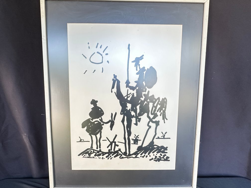 Picasso Don Quixote Framed Black and White Art Print