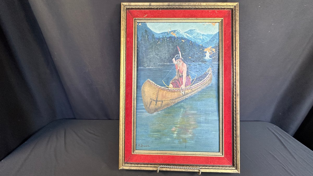 Devoe Academy Board Framed Painting Signed E. R. Brown