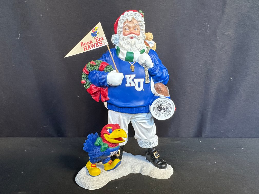 KU Jayhawks Santa Figure