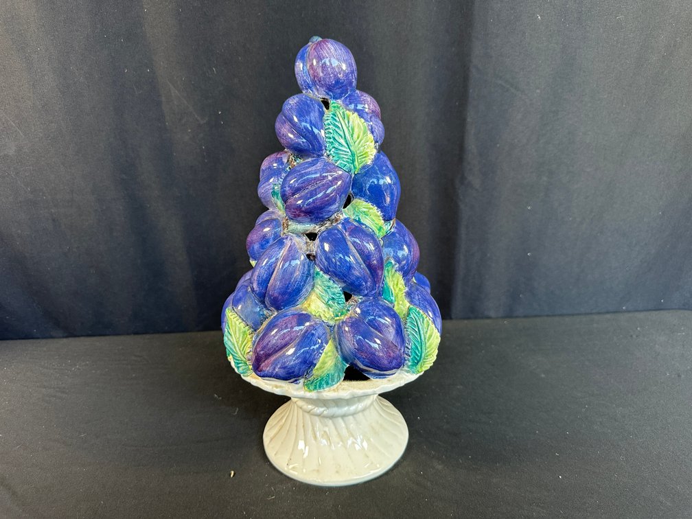Glazed Ceramic Plum Topiary Centerpiece