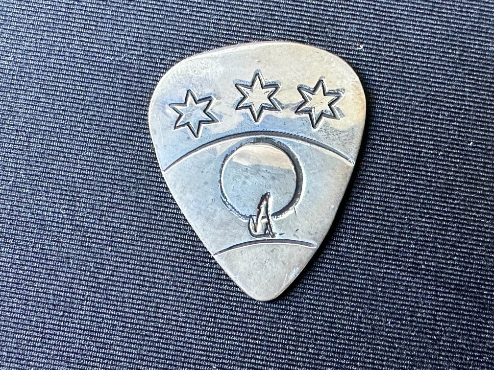 Engraved Sterling Silver Teardrop Guitar Pick