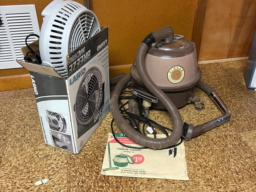 Vintage Singer Vacuum  and Lasko Fan