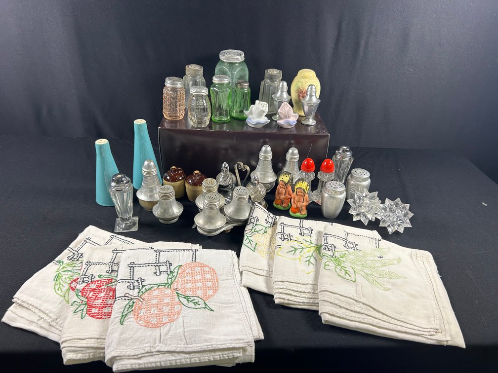 Uranium Shakers, Embroidered Tea Towels, & Other Shakers
