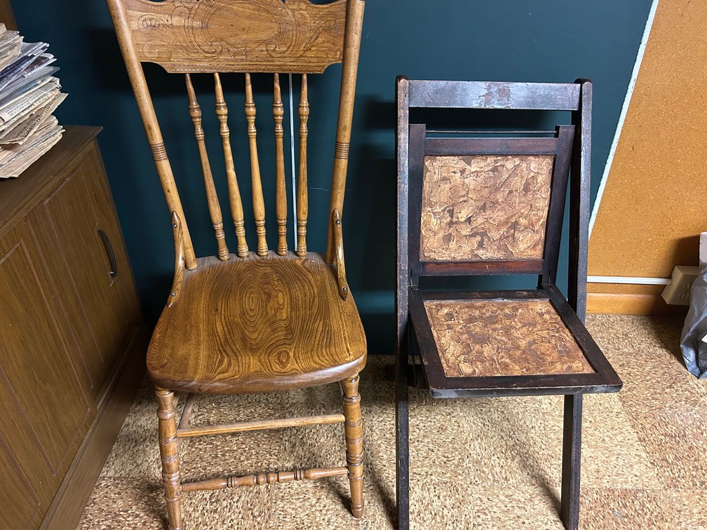 Wooden Folding Chair and Spindle Back Chair