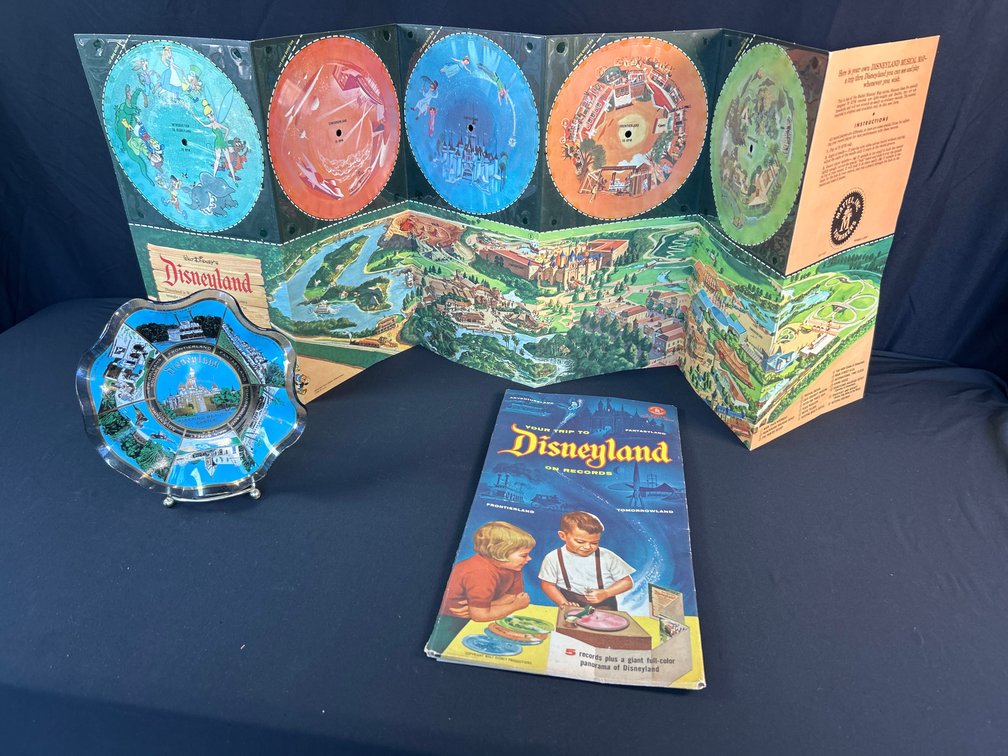 Walt Disney Productions Disneyland Musical Map and Glass Dish