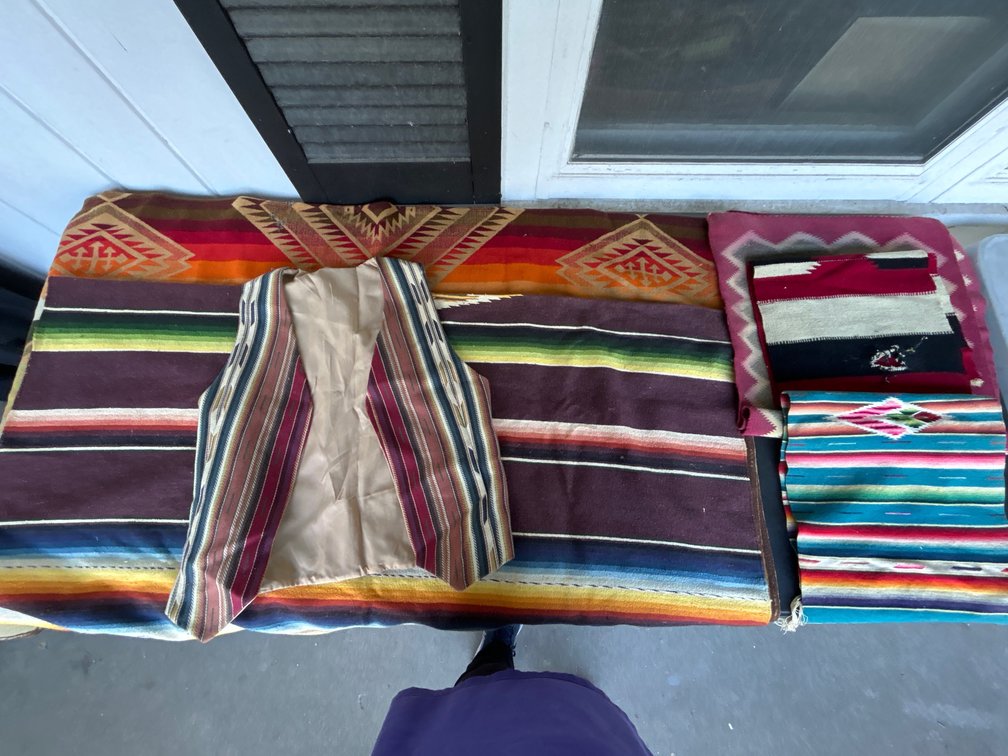 Southwestern Style Woven Textiles, Blankets, and Vest