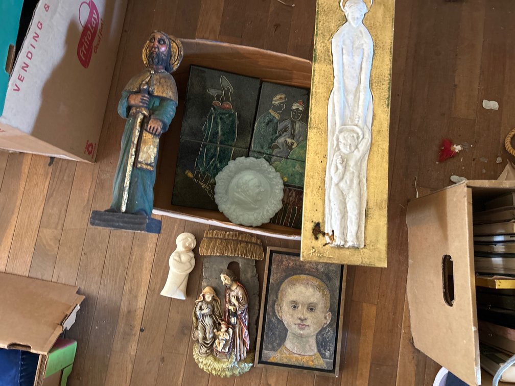 Religious Wall Plaques, Figurines, Framed Portrait, and More