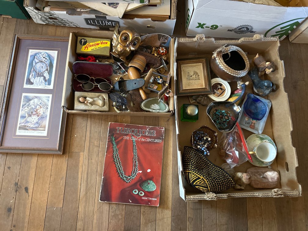 Framed Lee Bogle Prints, Turquoise Book, and More