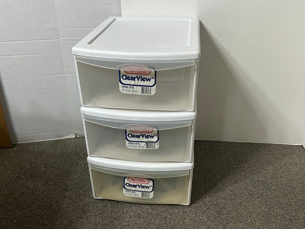 Sterilite Stacking Storage Drawers (3)