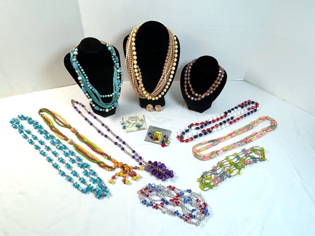 Beaded Necklaces and Earrings