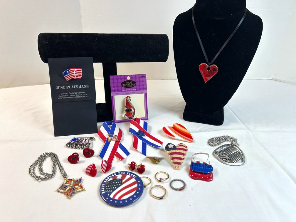 Patriotic and Red Stone Jewelry