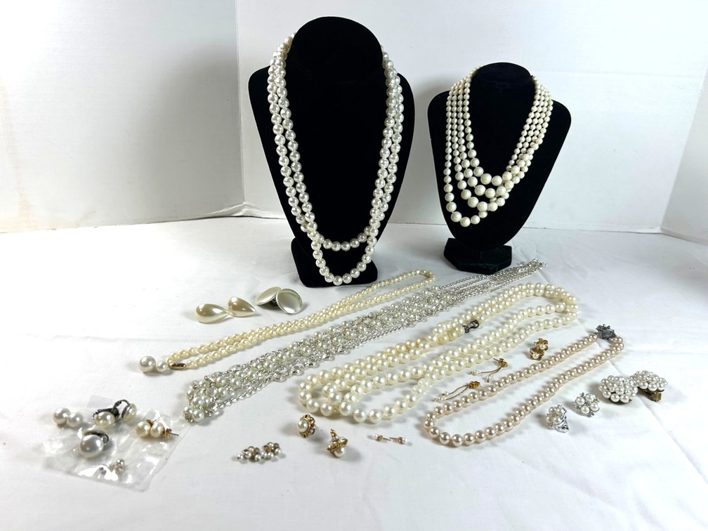 Pearl-Like Necklaces and Earrings