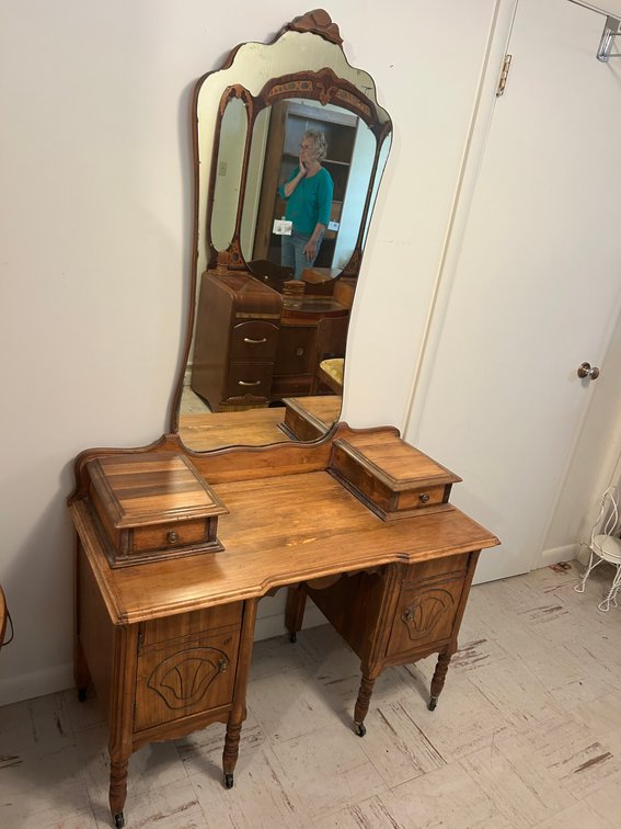 Antique Dresser with Mirror and Hankie Drawers