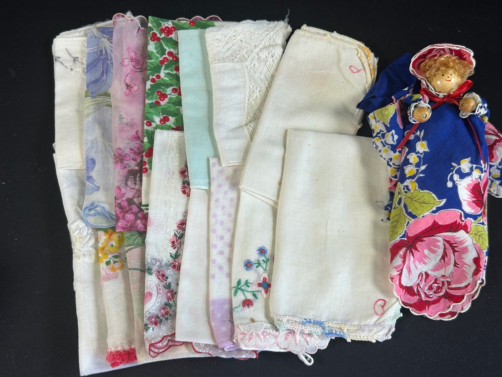 Handkerchief Doll with Vintage Handkerchiefs