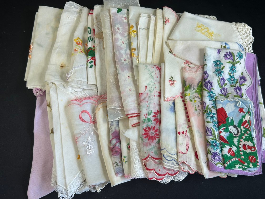 Vintage Handkerchiefs with Some Seasonal