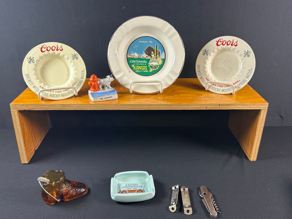 Vintage Ashtrays and Coors Bottle Openers