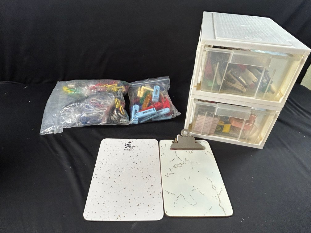 2 Drawer Organizer with Office Supplies