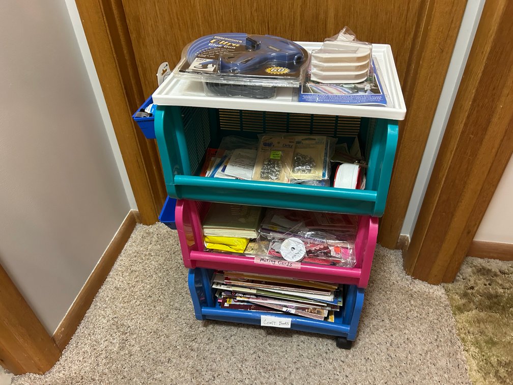 3 Compartment Cart with Craft Supplies