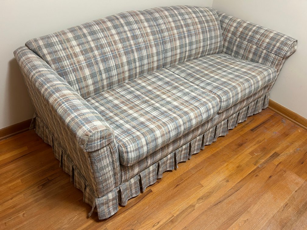 Plaid Hide-A-Bed Couch