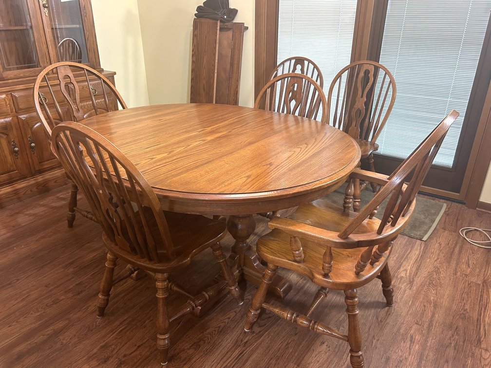 Oak Dining Table with 6 Chairs