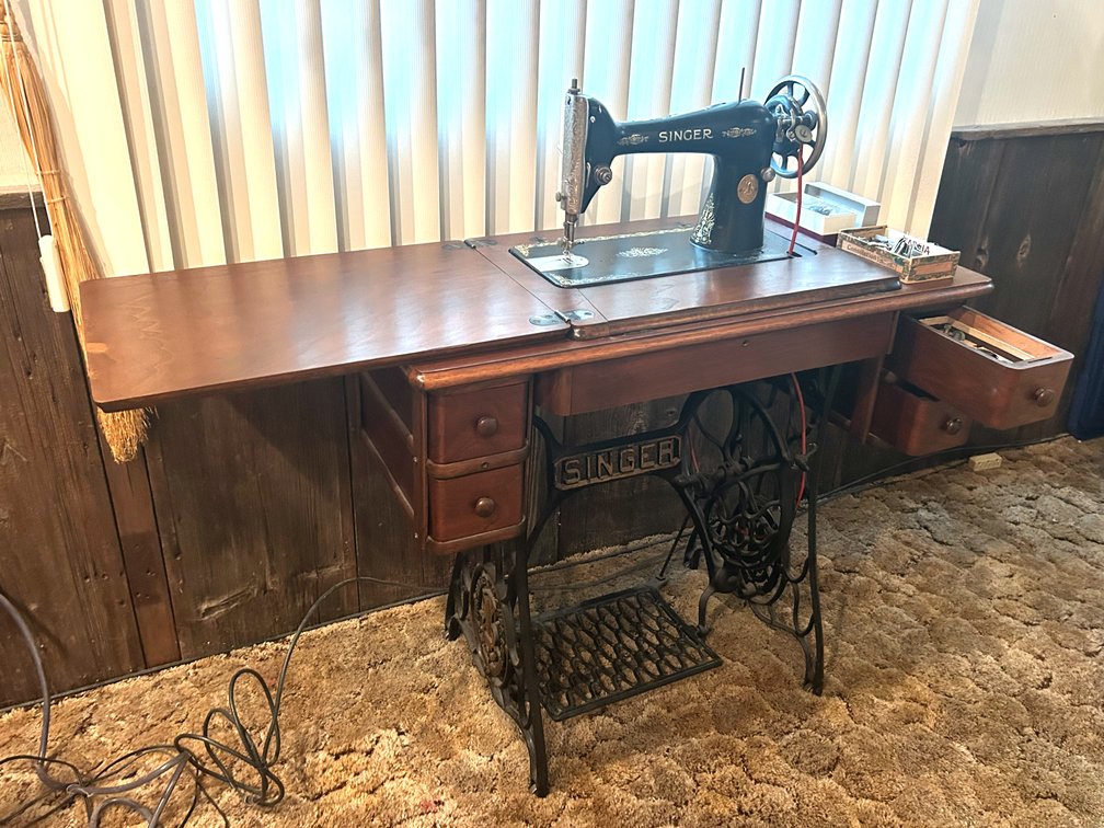 Antique Treadle Singer Machine and Cabinet