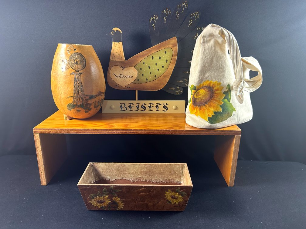 Sunflower Purse and Decor with Bird Sign