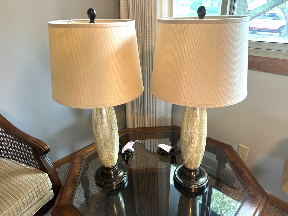 Lamps with Gold Crackle Base (2)