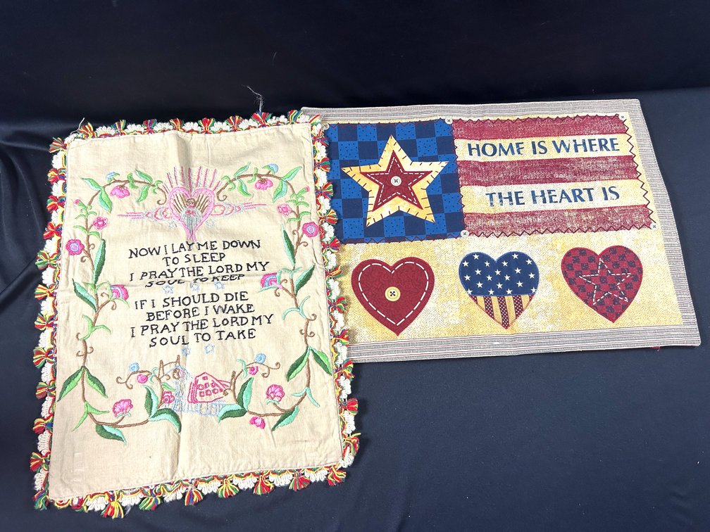 Embroidered Pillowcase and Flag Placemat