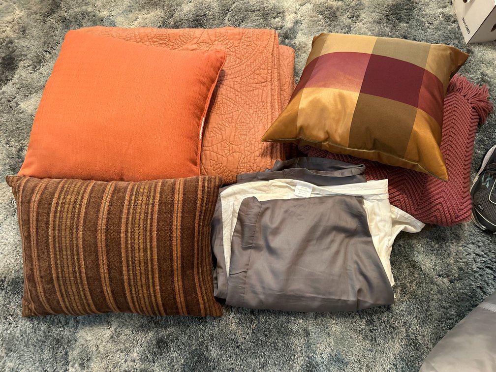 Throws, Pillows, and Bedskirt