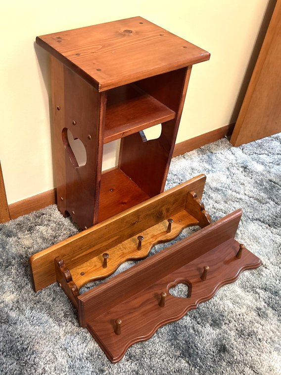 Wood Shelves & Table