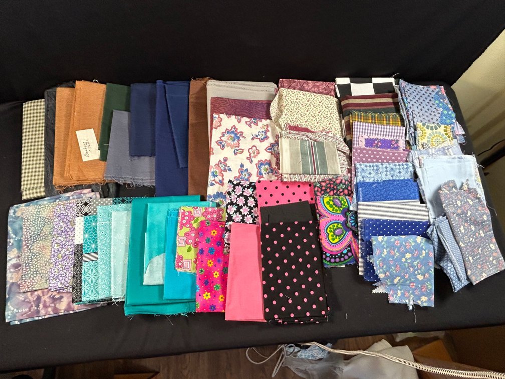 Fabrics in Darker Solids and Brighter Prints