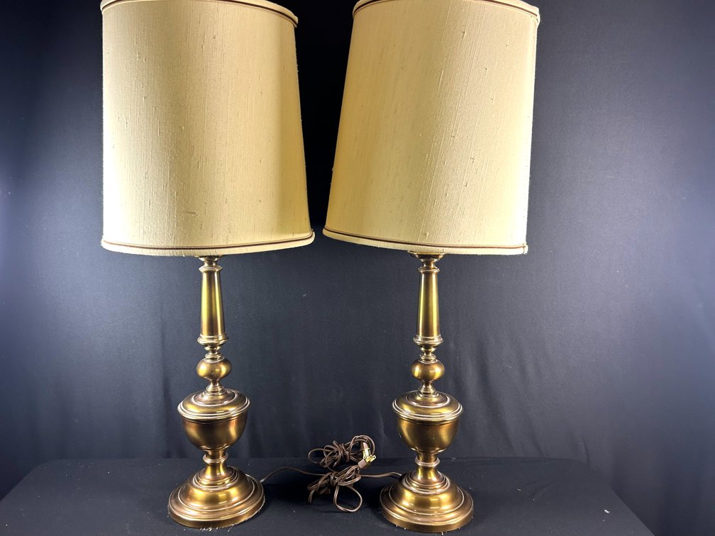 Pair of Brass Colored Lamps