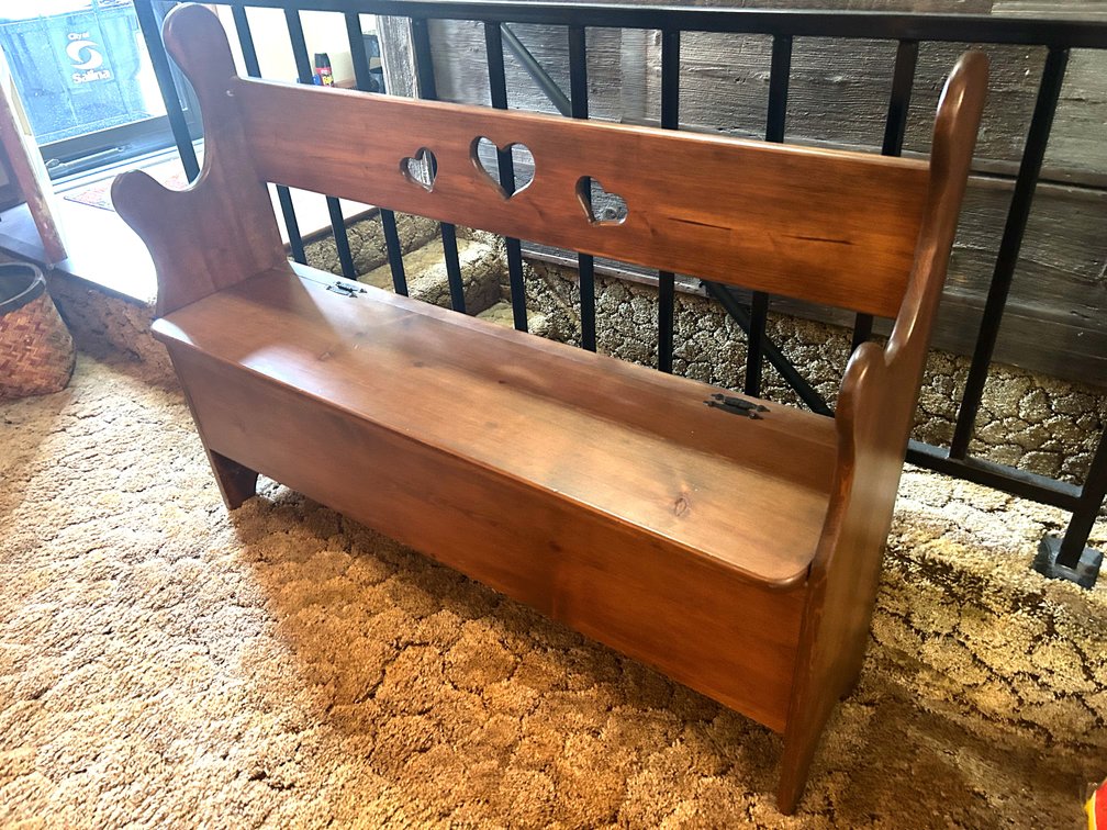Wooden Pine Bench with Storage