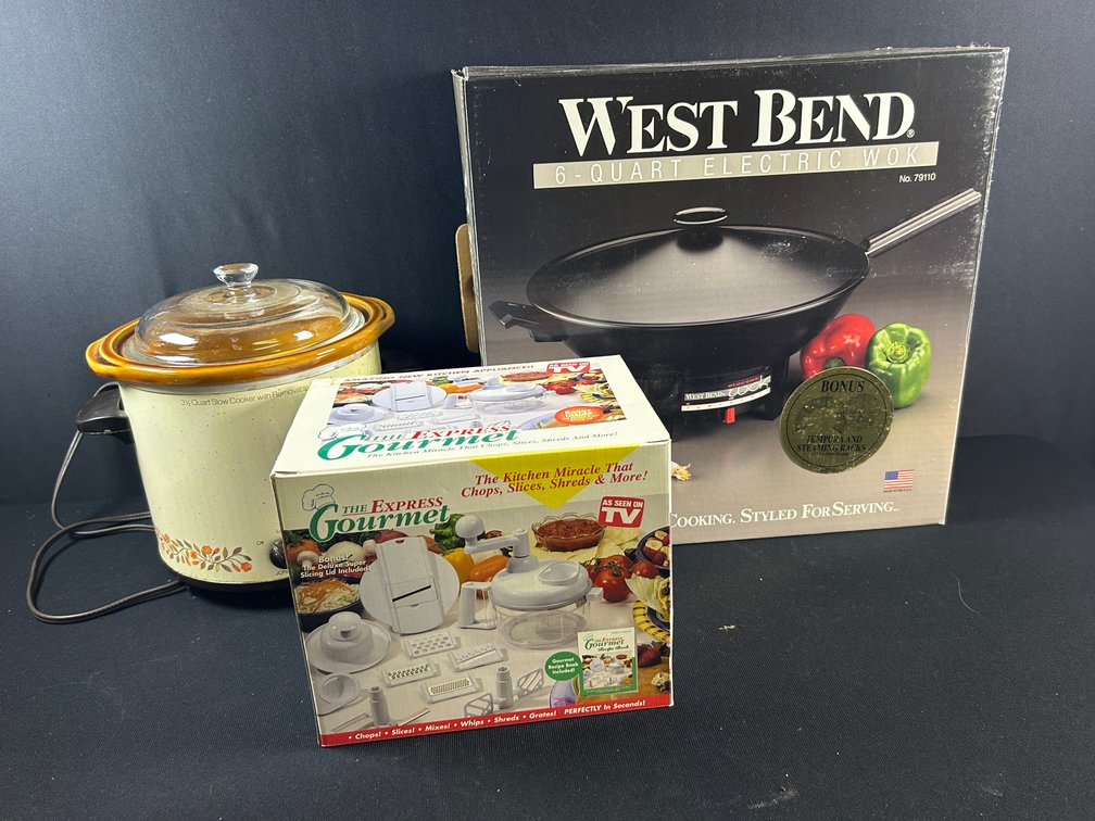 Slow Cooker, Food Chopper, & Electric Wok