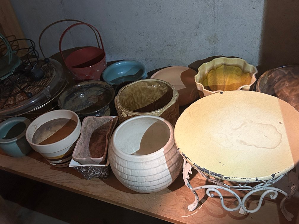 Selection of Ceramic Plant Pots and Stand